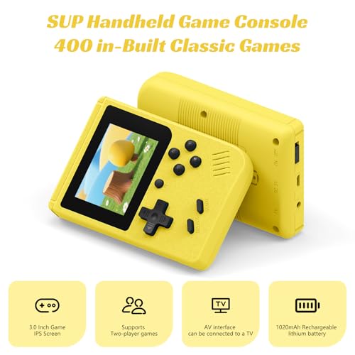 Retro Handheld Games Console with 400 Built-in Games, 3.0 Inch IPS Screen, Gray N346564