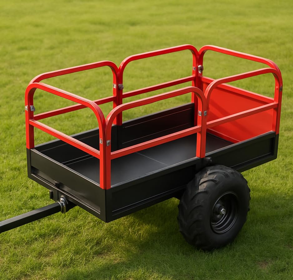 Heavy Duty ATV Dump Cart, 1700 lb Steel Utility Trailer B2285