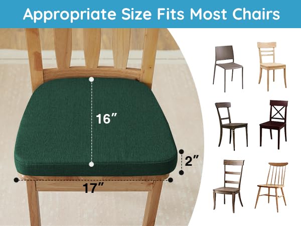 Chair Cushions for Dining Chairs Set of 4, Non Slip with Ties, Black H39445