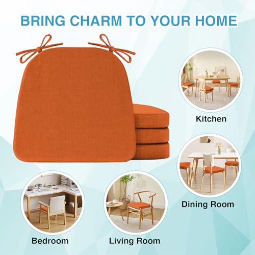 Chair Cushions for Dining Chairs Set of 4, Non Slip with Ties, Black H39445