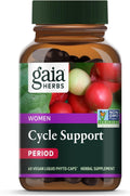 Gaia Herbs Cycle Support - Supports Hormone Balance & PMS Relief - Herbal Supplement with Vitex Berry & Schisandra - Free from Gluten, Dairy & Soy - 60 Vegan Capsules (30 Servings)