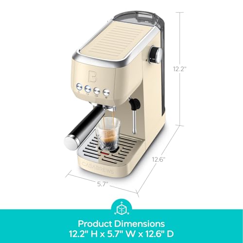 CASABREWS 3700 Essential Espresso Machine 20 Bar, Stainless Steel, Silver D8468