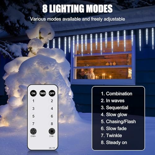 Icicle Lights for Outside with Remote, 30ft 150 LED, Cool White X82678