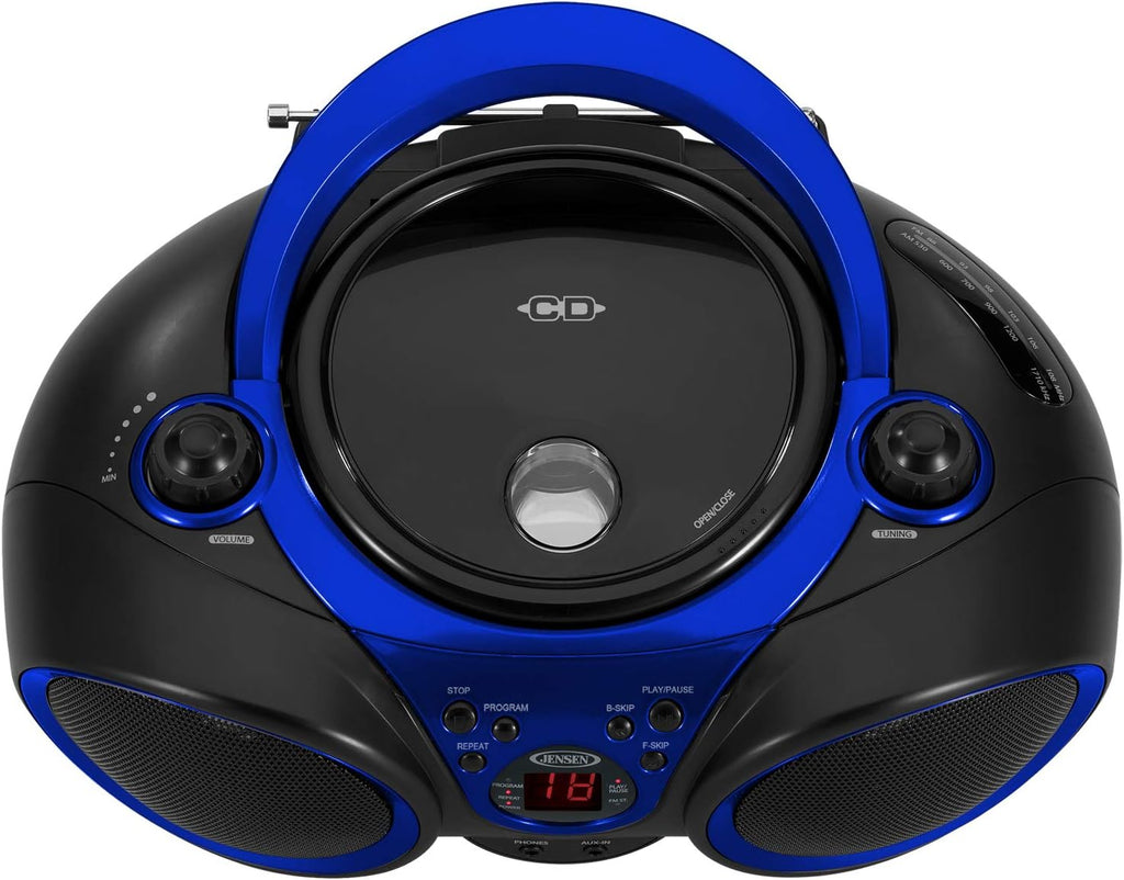 Jensen CD-490 Portable Sport Stereo CD Player with AM/FM Radio, Blue E517