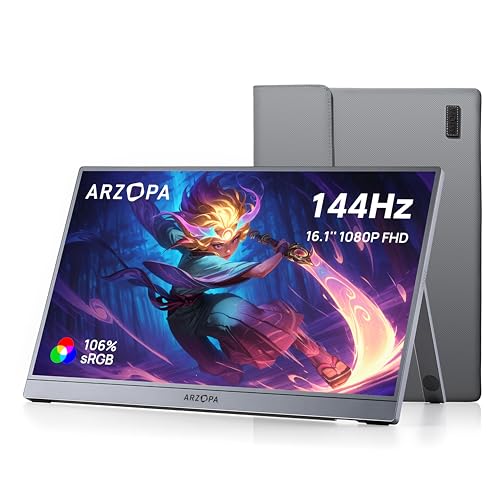 ARZOPA 16.1'' 144Hz Portable Gaming Monitor, 1080P FHD, HDR L526