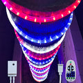 Russell Decor LED Rope Lights Red White Blue 30ft with Remote Control C9460