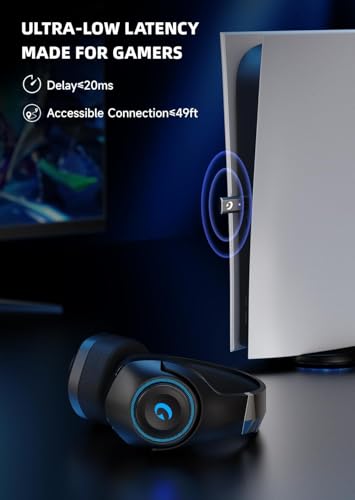 Wireless Gaming Headset for PS5/PS4/PC with Noise Canceling Mic, Midnight Blue Q202036
