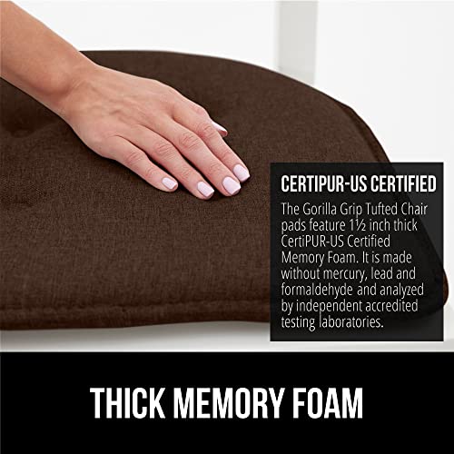 GORILLA GRIP Slip Resistant Chair Cushions, Memory Foam, Set of 2, Beige W525
