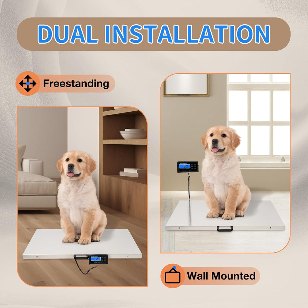 Veterinary Scale Digital Pet Scale Max 660lbs Heavy Duty Livestock Scale with Power Adapter W176