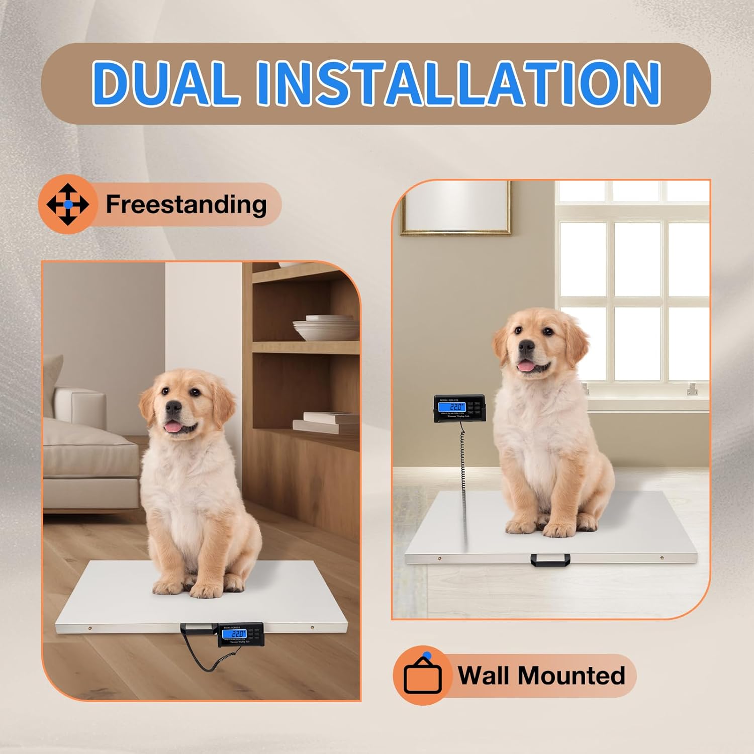 Digital Pet Scale for Large Dogs, 660Lbs Capacity U6653