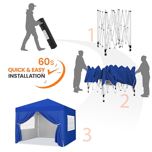 Yaheetech 10x10 Pop Up Canopy with 4 Removable Sidewalls, White F109731