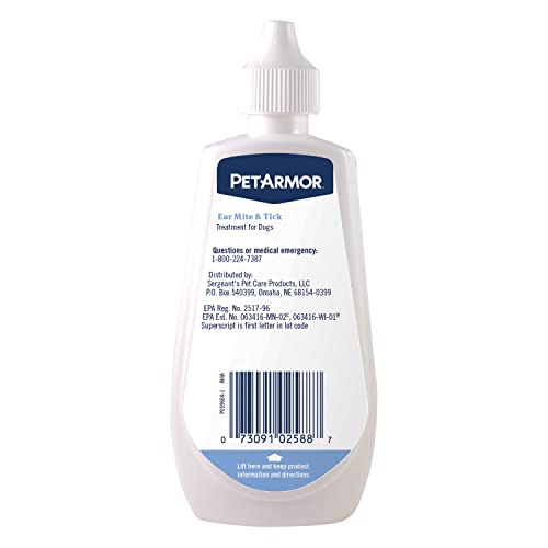 PetArmor Ear Mite Treatment for Dogs, 3oz L322