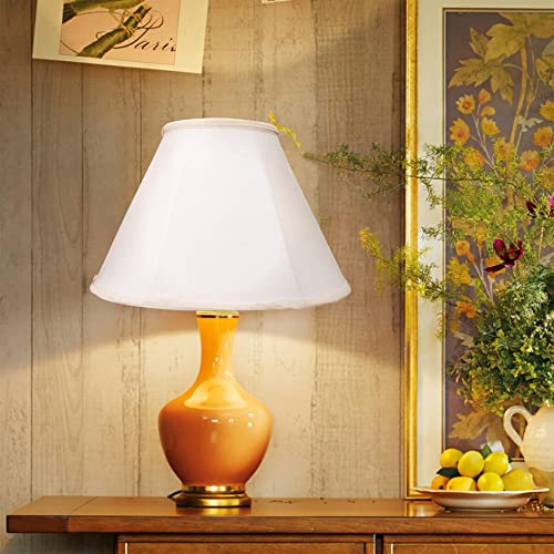 Double Royal Style Foldable Medium Lamp Shade Set of 2, Alucset Fabric O456849