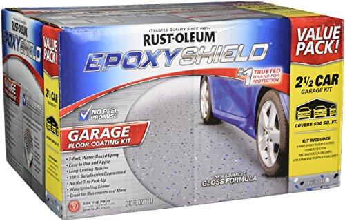 Rust-Oleum EPOXYSHIELD Garage Floor Coating Kit, 1 Car, Gloss Gray W372848