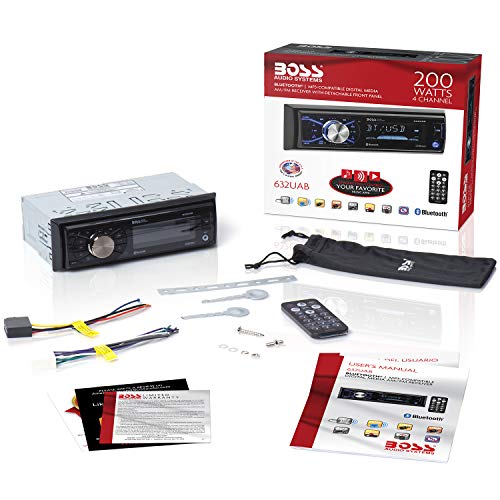 BOSS Audio Systems 611UAB Single Din Car Stereo with Bluetooth, USB, Aux, AM/FM Q960335