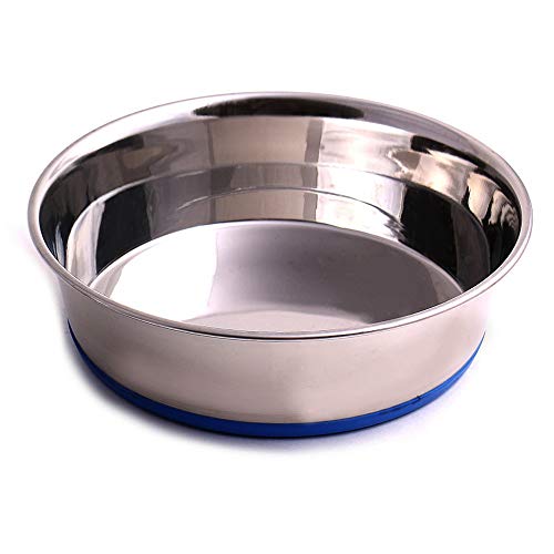 Max and Neo Heavyweight Non-Skid Rubber Bottom Stainless Steel Dog Bowl - We Donate a Bowl to a Dog Rescue for Every Bowl Sold (Small - 32oz - 6.5" Diameter)