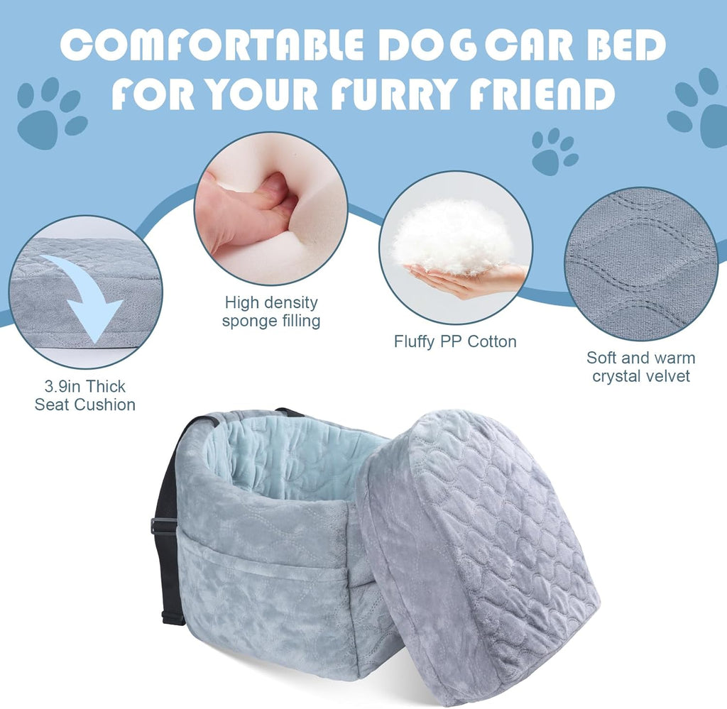 Dog Car Seat for Small Dogs up to 25lbs, Washable Booster Seat with Safety Leash B13567
