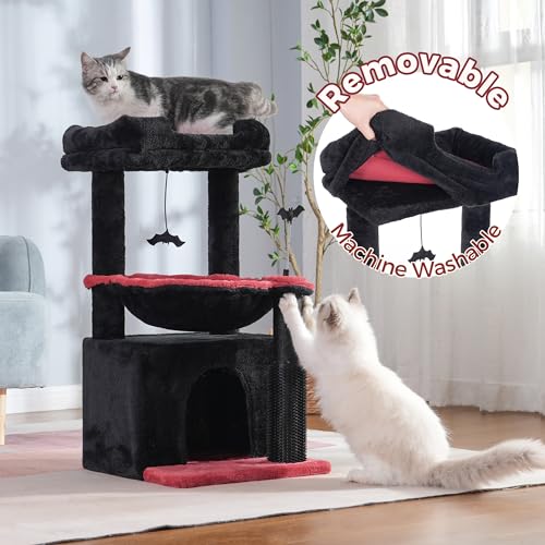 Gothic Cat Tree 32 Inches for Large Cats with Scratching Post and Hammock M975