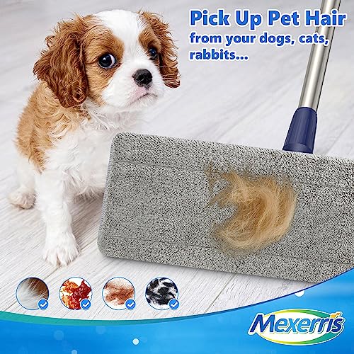 MEXERRIS Microfiber Flat Mop for Hardwood Floors with 4 Mop Pads T91779