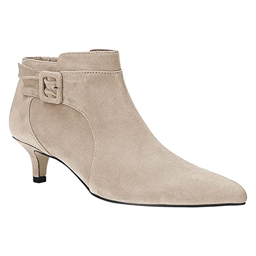Juliet Holy Womens Pointed Toe Ankle Boots Kitten Heels Faux Suede Booties Side Zipper Dress Shoes
