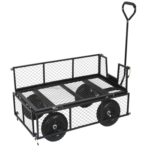BILT HARD 880 lbs 10" Flat Free Steel Garden Cart with Rotating Handle K9279