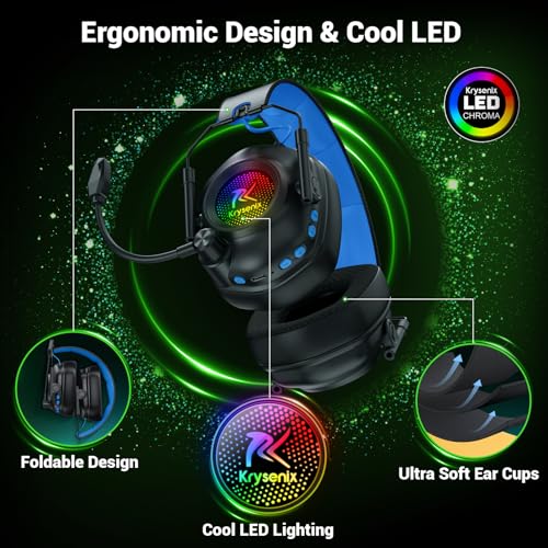 Wireless Gaming Headset with Noise Canceling Mic for PC, PS5, PS4, Switch, Mac B84241