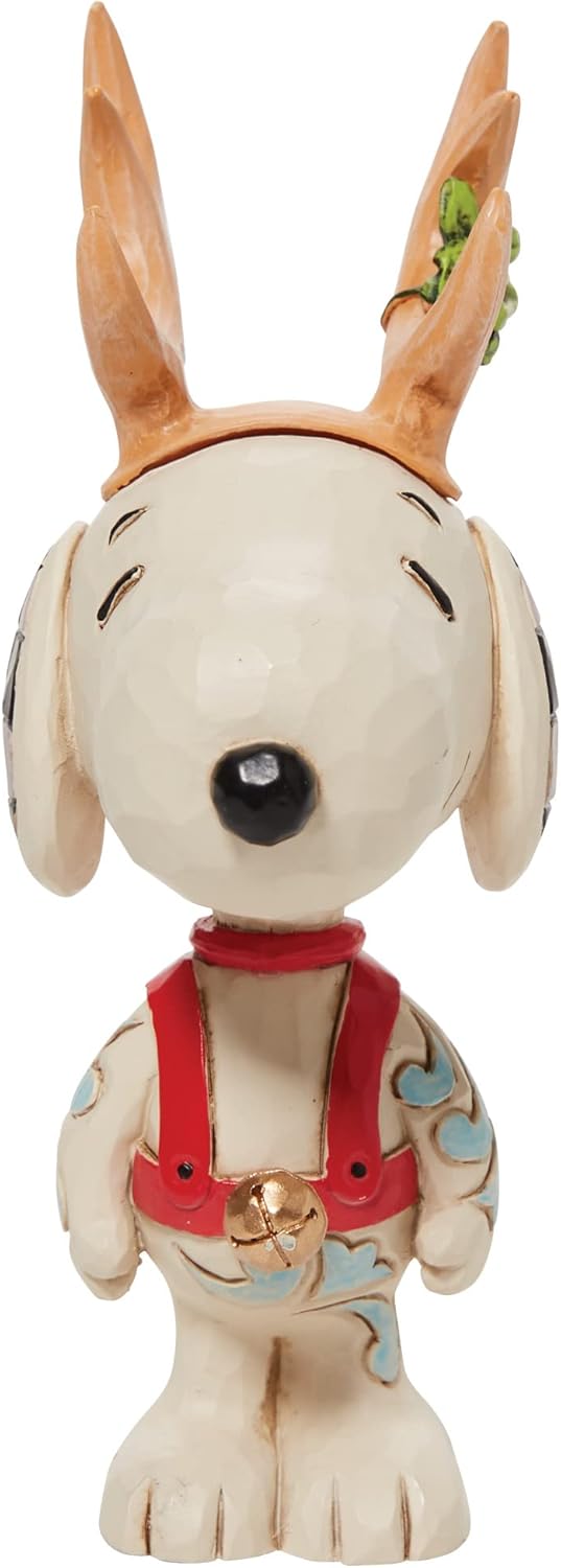 Enesco Jim Shore Peanuts Snoopy Reindeer Miniature Figurine, 3.82 Inch, Multicolor