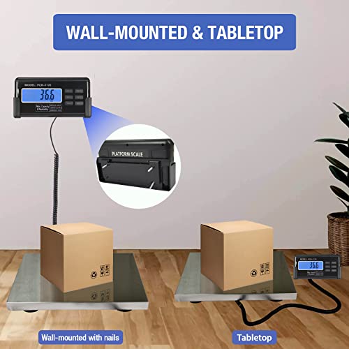 SurmountWay Shipping Scale 660lbs LCD Digital Platform Heavy Duty Portable Stainless Steel V6922