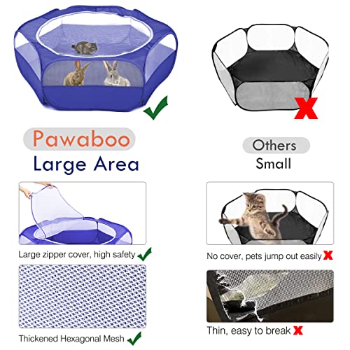 Pawaboo Small Animals Playpen, Waterproof Pet Cage Tent with Zippered Cover, Portable Outdoor Yard Fence, Green C9530