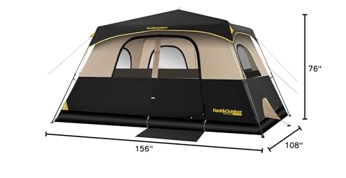 Fanttik Outdoor Camping Tent 4/6/8/10 Person Instant Cabin with Rainfly & Carry Bag G367