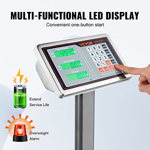 VEVOR Computing Digital Platform Scale 660 lbs Stainless Steel Floor Scale K579796