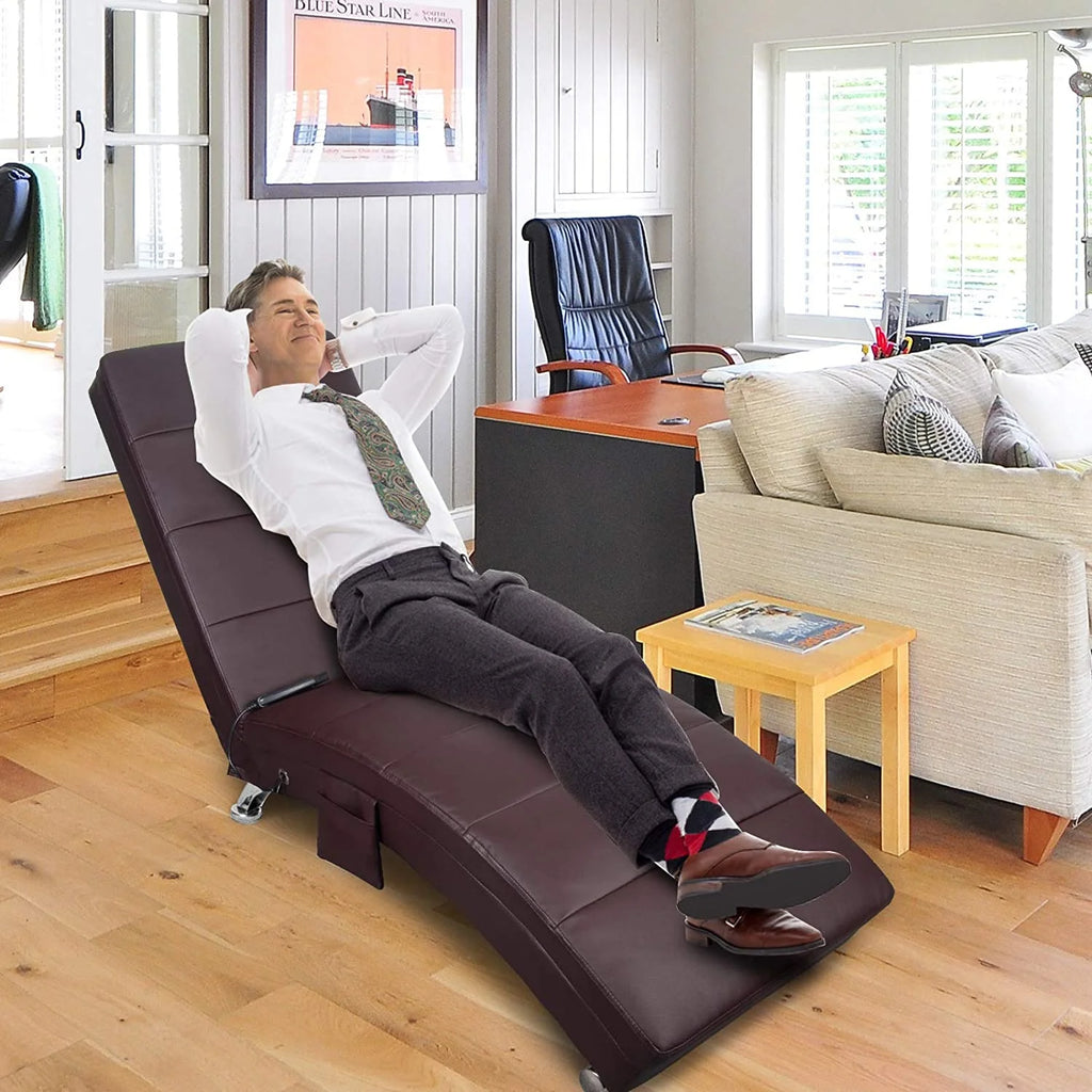 Massage Recliner Chair with Heating - PU Leather Ergonomic, Brown G772053