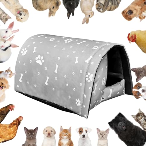Fhiny Stray Cats Shelter Waterproof Outdoor Cat House Foldable Warm Pet Cave for Winter Black F12955