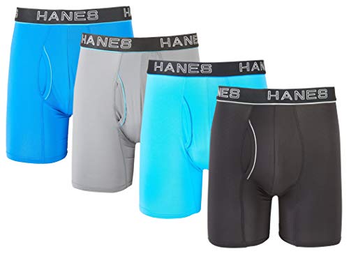 Hanes Men's Boxer Briefs, Comfort Flex Fit Ultra Lightweight Mesh Underwear, 4-Pack