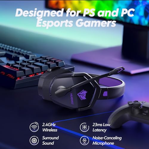 NUBWO G06 Dual Wireless Gaming Headset with Microphone for PS5, PS4, PC O599