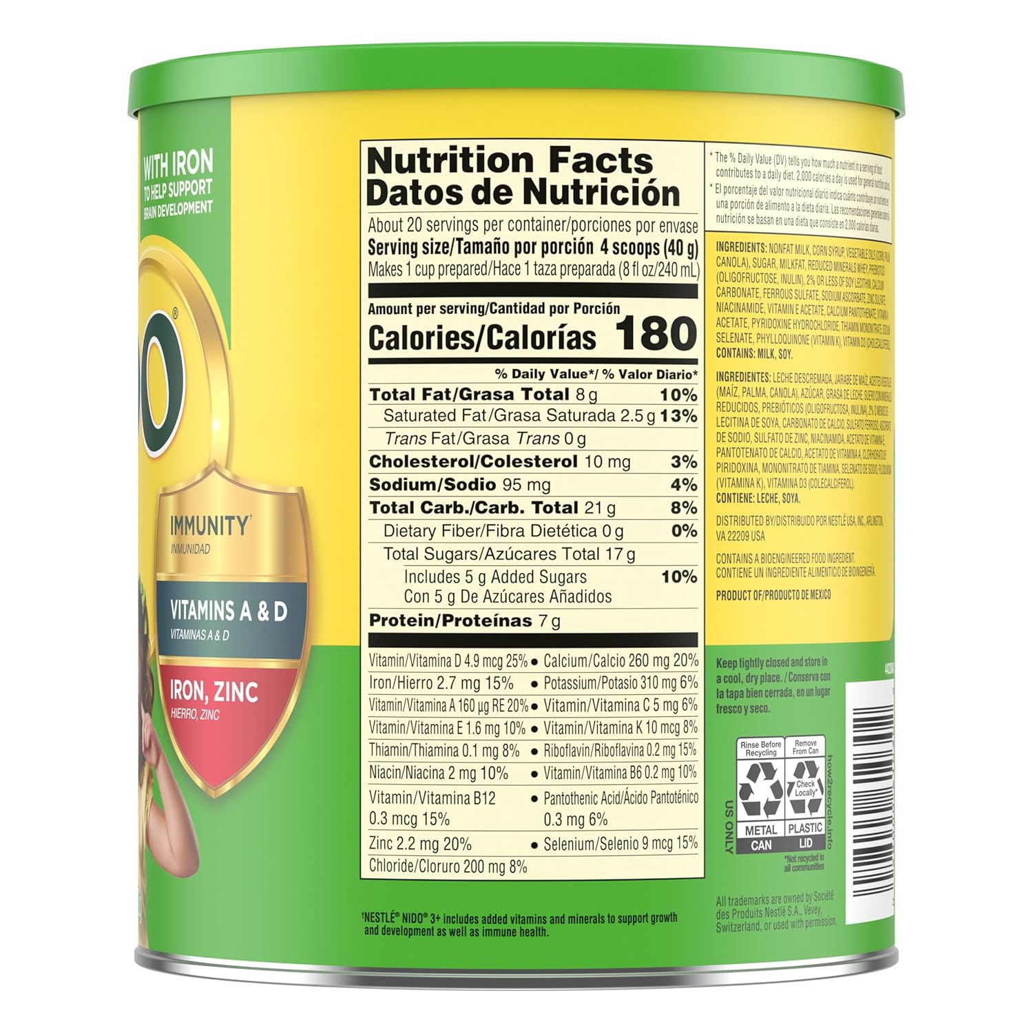 Nestle Nido 3+ Toddler Powdered Milk Beverage, 1.76 lb X393099