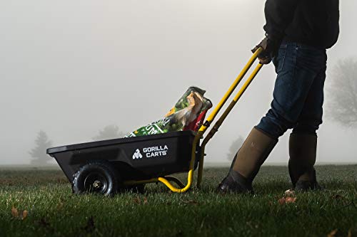 Gorilla Carts GCR-4 Poly Dump Cart, 2-Wheel Garden Wagon, 4 cu ft, 300 lb Capacity R599423