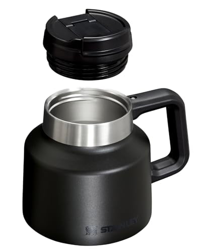 Stanley Admiral's Mug 20 oz Insulated Stainless Steel Coffee Cup with Flip Lid, Hammertone Green Q7415
