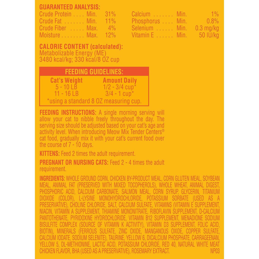 Meow Mix Tender Centers Dry Cat Food, Salmon & Chicken, 3 lb M187