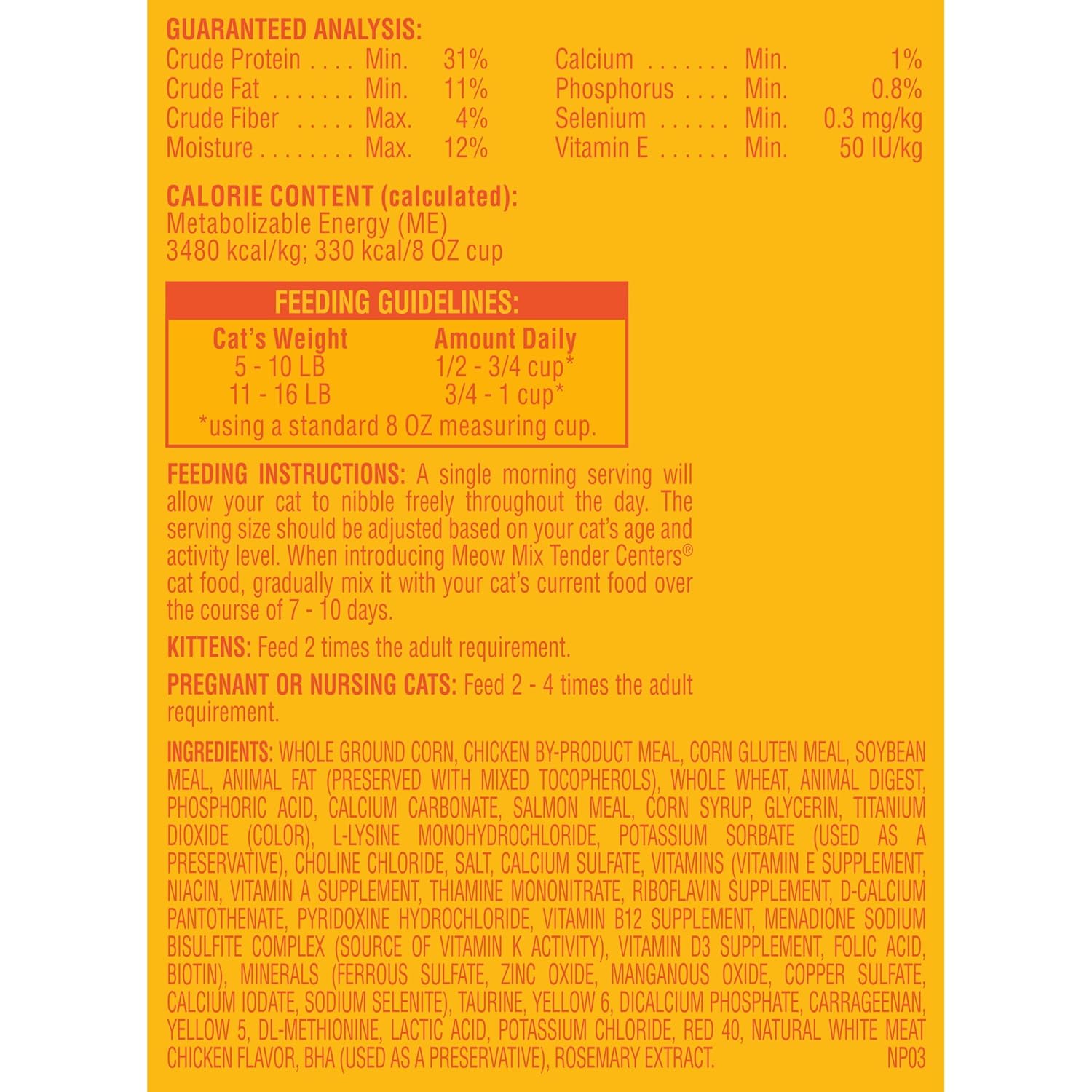 Meow Mix Tender Centers Dry Cat Food, Salmon & Chicken, 3 lb M187