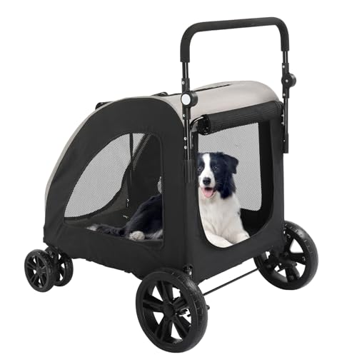3 Wheel Dog Cat Puppy Stroller Foldable Lightweight Pet Wagon with Cup Holder S586803