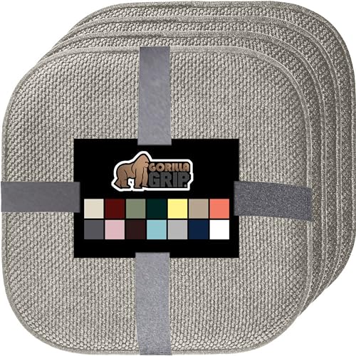 GORILLA GRIP Slip Resistant Chair Cushions, Memory Foam, Set of 2, Beige W525