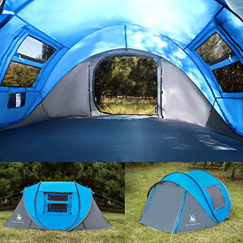 4 Person Pop Up Tent Waterproof Automatic Setup for Camping E652949