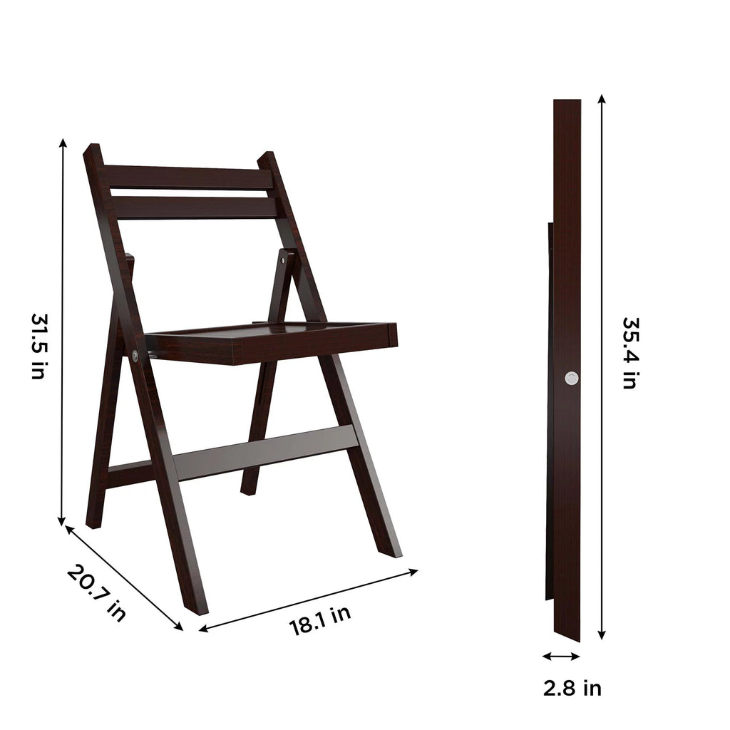 COSCO XL Folding Wood Chair, Dark Mahogany, 2-Pack S440