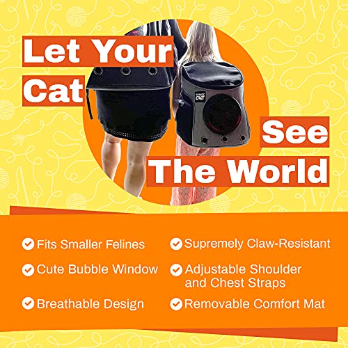 Fat Cat Backpack Carrier for Small Cats, Airline Approved with Space Capsule G6341