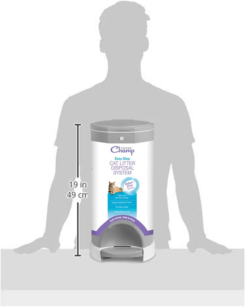 Litter Champ Odor-Free Cat Litter Disposal System, 4 Gallon, Gray Q52310