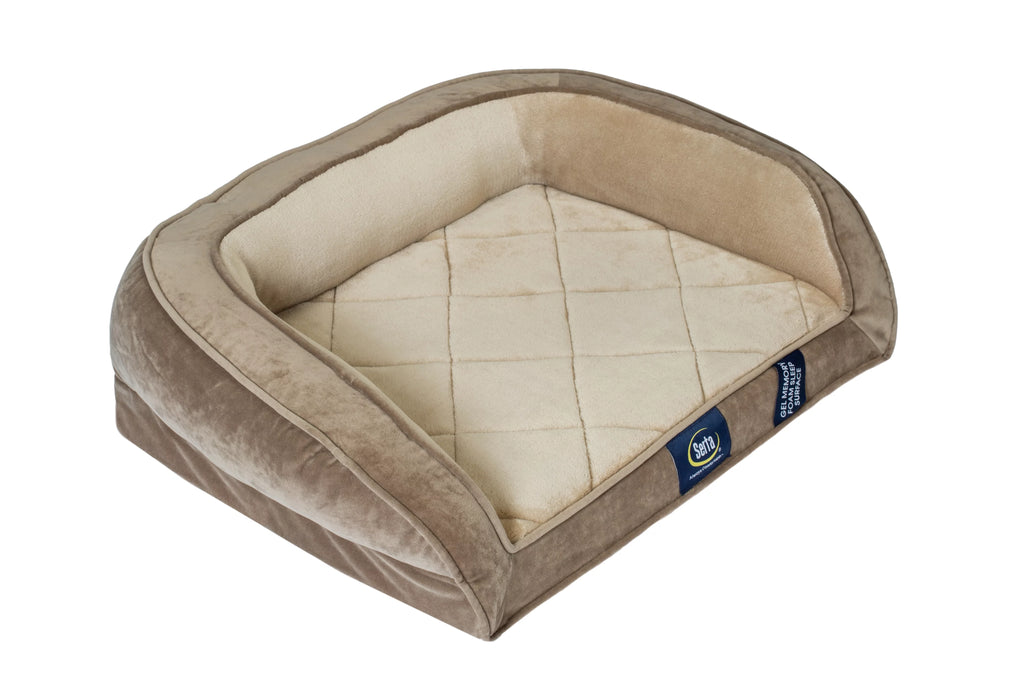 Serta Gel Memory Foam Ortho Dog Bed, Small Brown I2886
