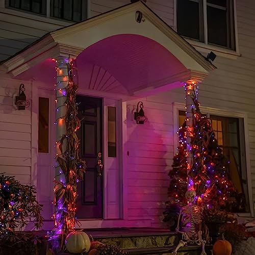 TW SHINE Halloween Lights 328FT Outdoor String Lights with Remote, Purple & Orange F53527