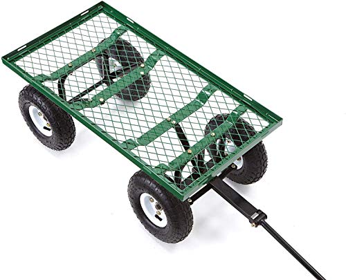 Gorilla Carts Steel Utility Wagon with Removable Side Panels, 1000 lb Capacity, Gray U674568