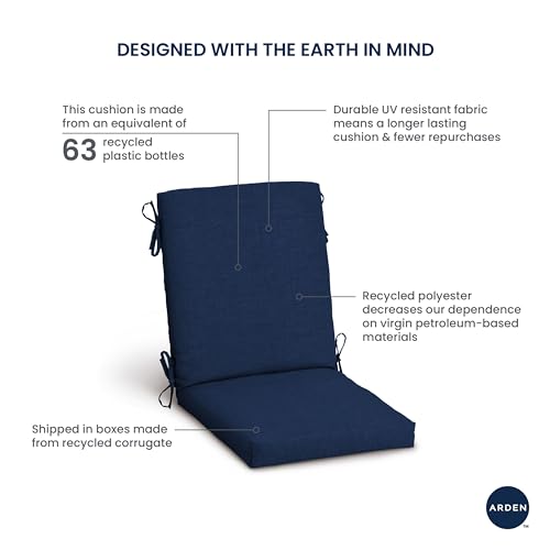 Arden Outdoor Dining Chair Cushion, 20 x 20, Rain-Proof, Peacock Blue Green Texture J4105